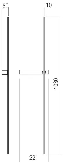 Redo 01-4674 - Aplică de perete LED TANGENT, 9W, 230V, CRI 90, auriu