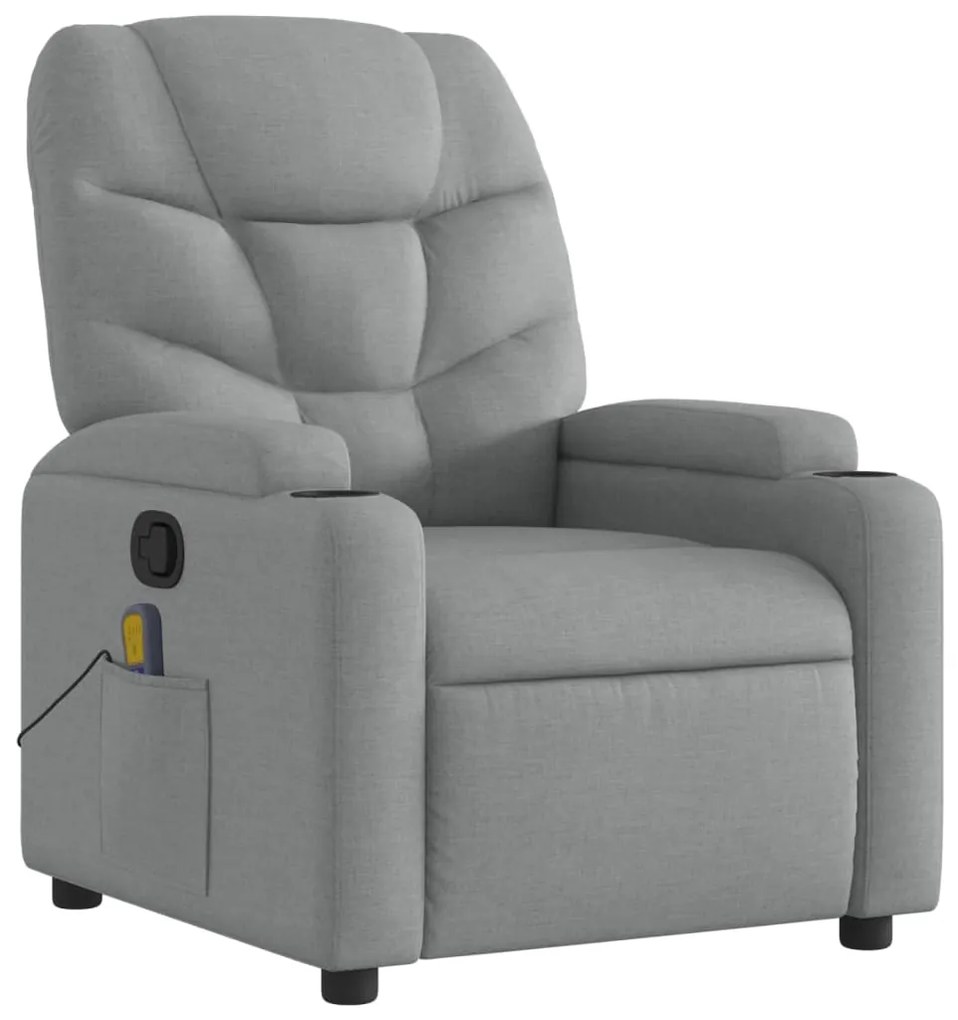 Fotoliu de masaj rabatabil, gri deschis, textil