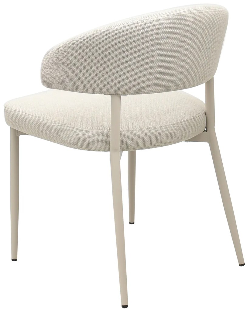 MAZZONI EXPORT IRIS Bej (material Basel 24)/cadru bej-gri (cașmir) - SCAUN MODERN TAPIȚAT PENTRU SALON/SUFRAGERIE BOHO