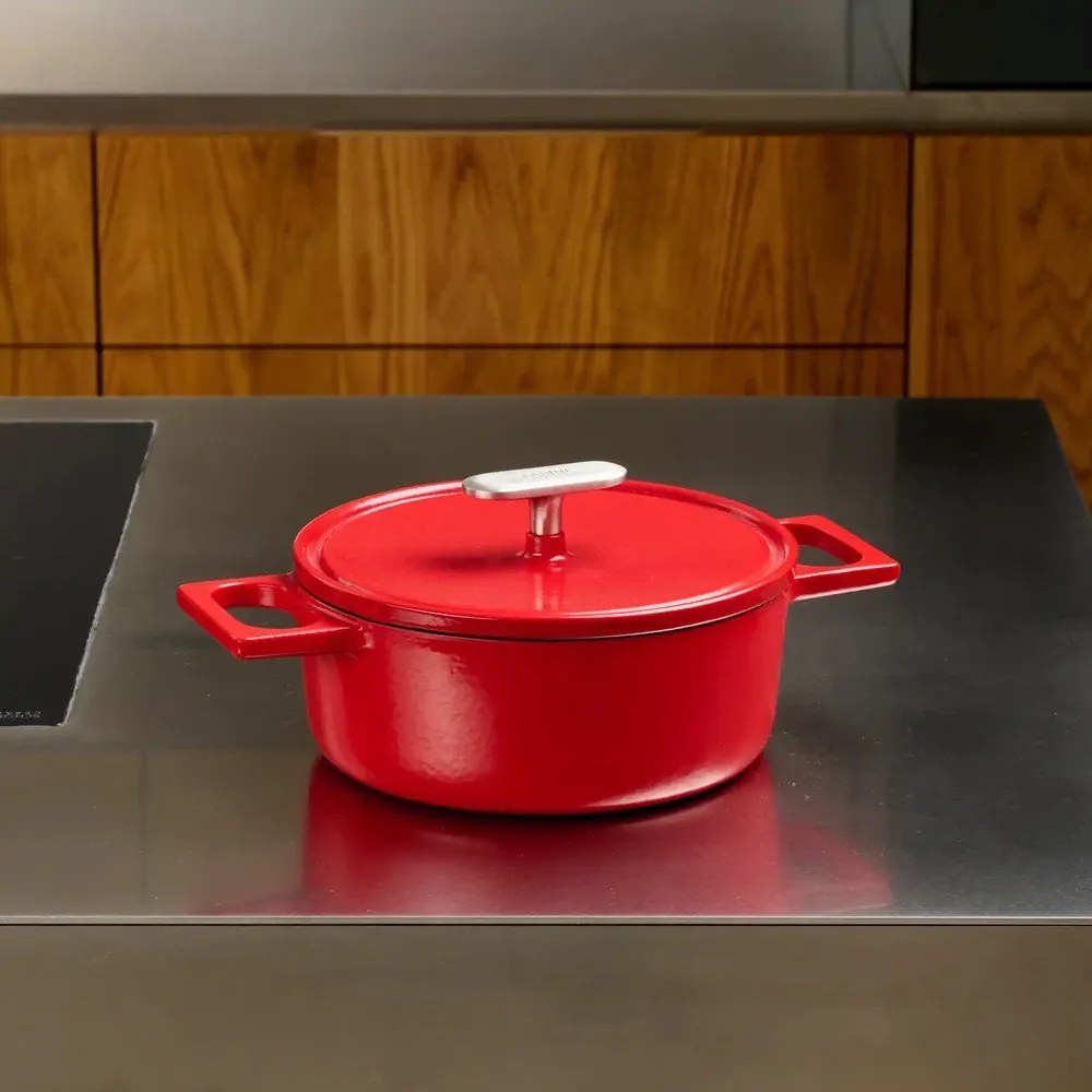 Cratiță cu capac din fontă 2 l adecvată pentru plita cu inducție Mattia 3.0 – FABINI