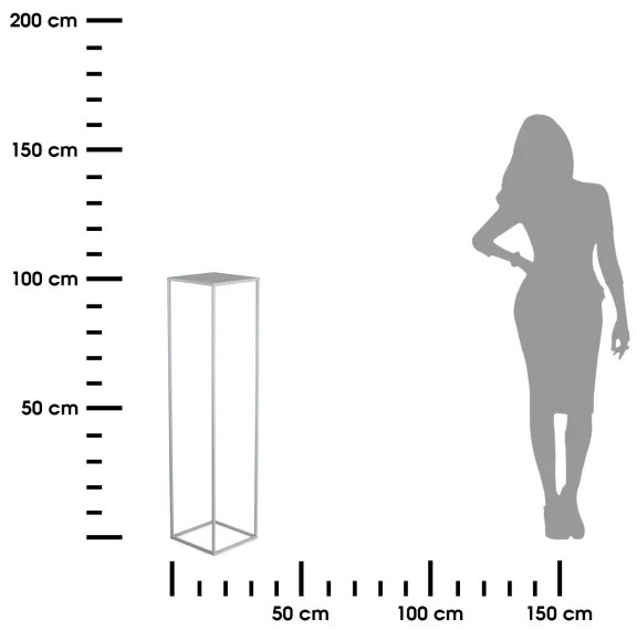 Suport de flori 100x24 cm gri
