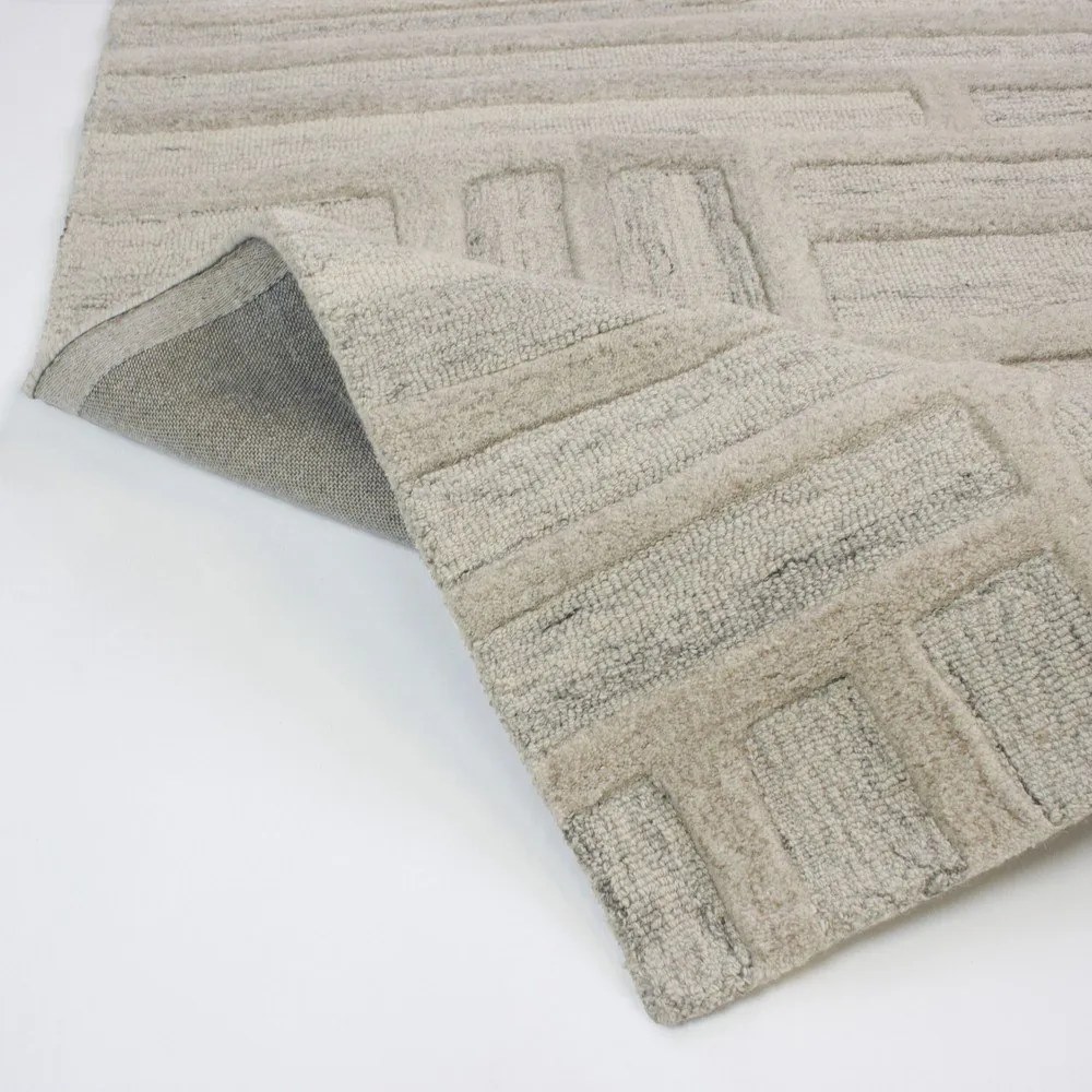 Covor grej țesut manual din lână 160x230 cm Elva – Flair Rugs