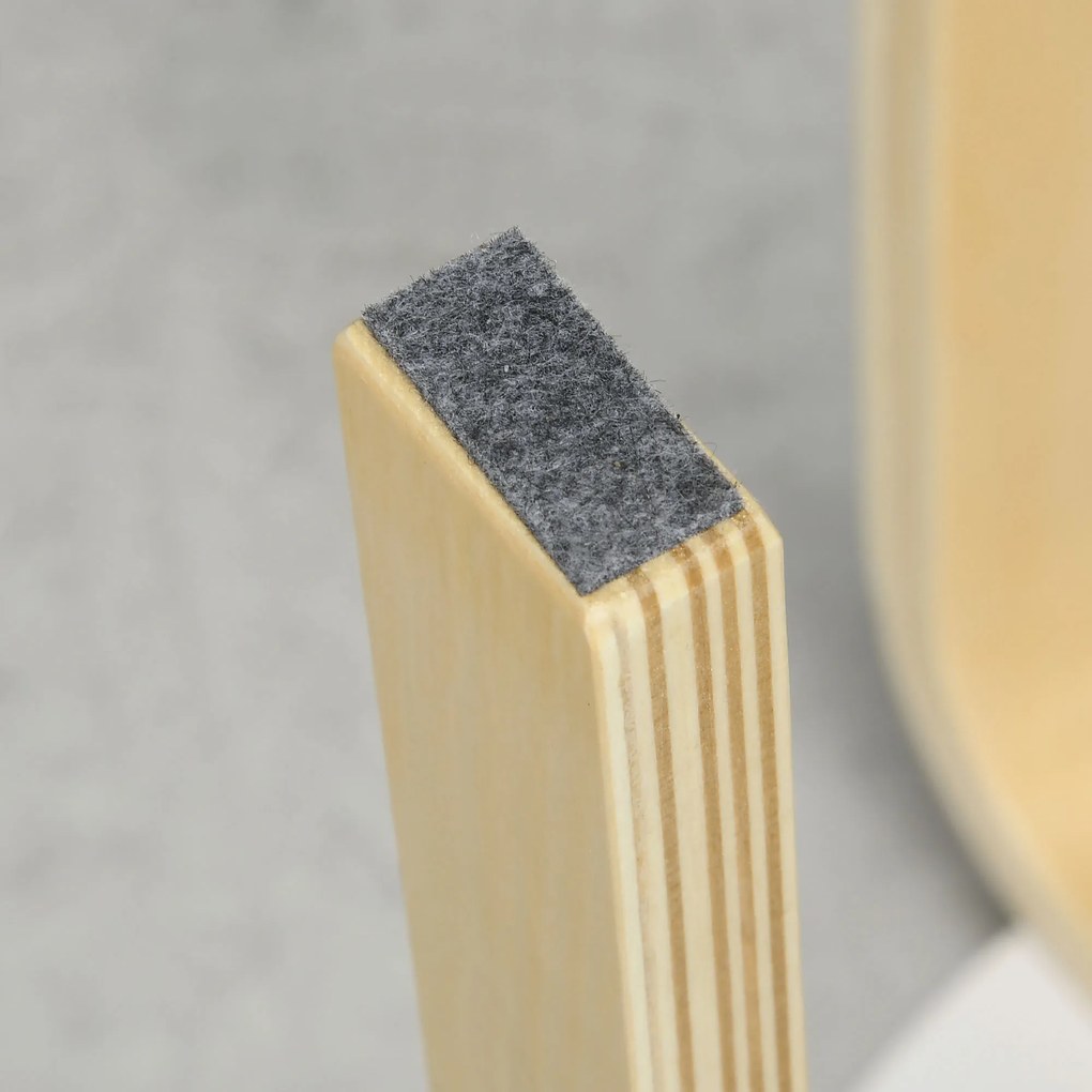 HOMCOM Set de Scaune Stivuibile pentru 4 Persoane, Scaune Moderne de Stivuire, Scaune Rotunde fără Spate, 40x40x45 cm, Lemn Natural | Aosom Romania