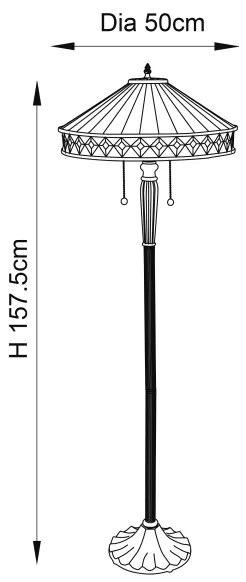 Endon 70936 - Lampă de podea Tiffany FARGO, 2xE27/60W/230V, Ø 50 cm