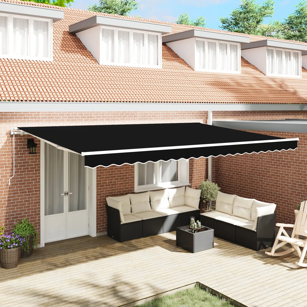 vidaXL Marchiză retractabilă Negru 500 × 300 cm Negru