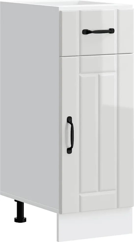 vidaXL Dulap de bază de bucătărie „Lucca” lemn prelucrat alb lucios