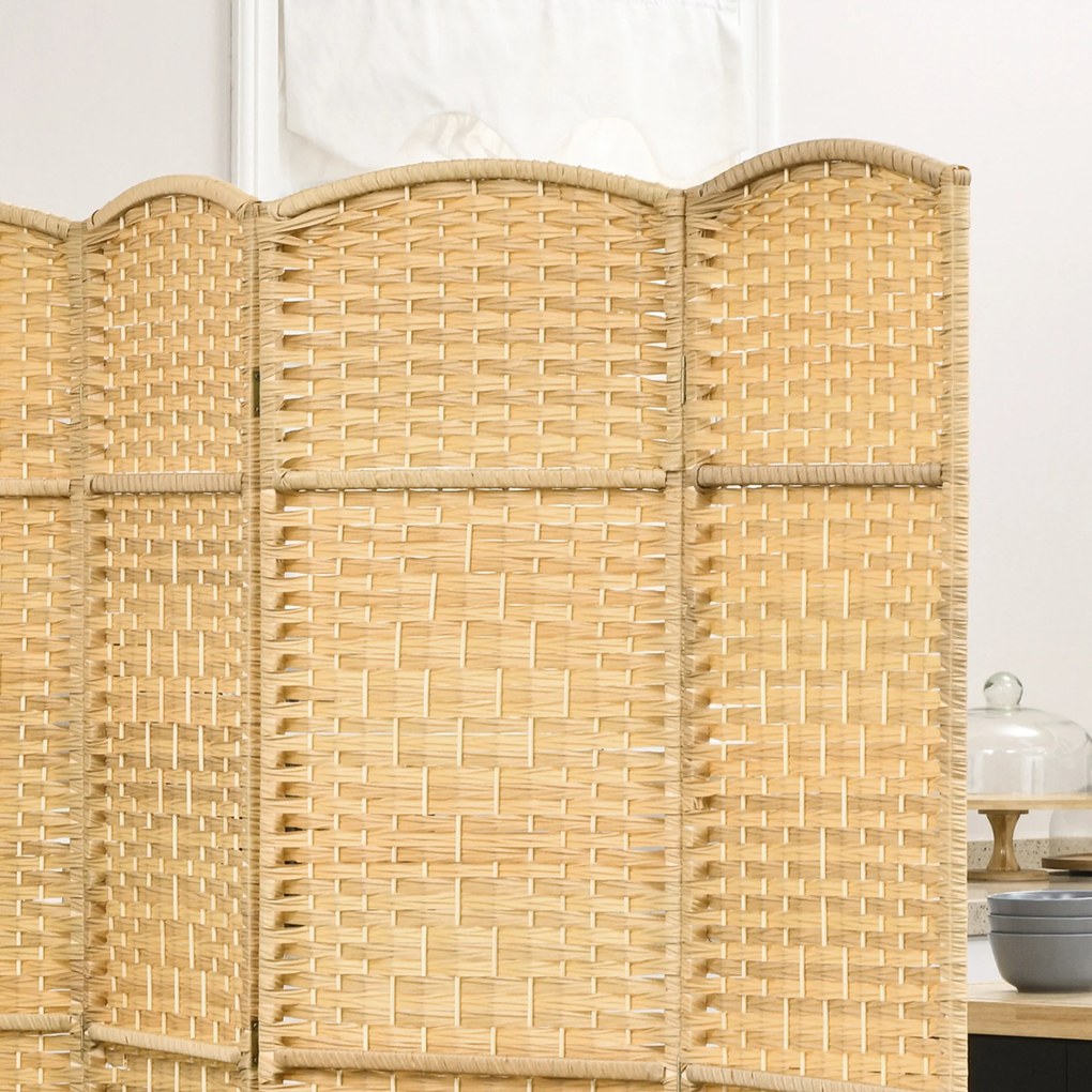 HOMCOM Paravan interior din lemn 4 panouri separator de cameră pliabil pentru sufragerie dormitor 180 x 180 cm lemn natural | Aosom Romania