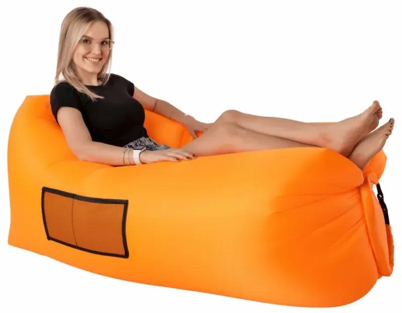 Geanta scaun gonflabila / geanta lenesa portocalie LEBAG