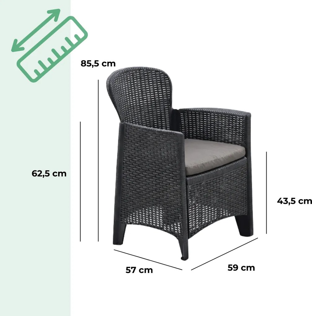 Set grădină AKITA, 3 piese, antracit I.P.A.E-Progarden