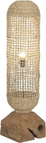 Lampă de podea din lemn de tec și fibre naturale, 25×25×108 cm, „Bali"