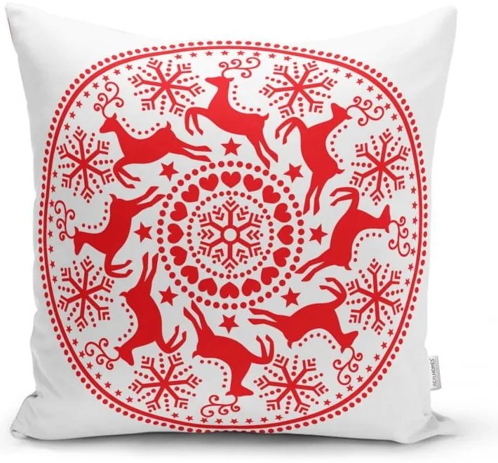 Set 4 fețe de pernă și un napron de masă cu model de Crăciun Minimalist Cushion Covers Christmas