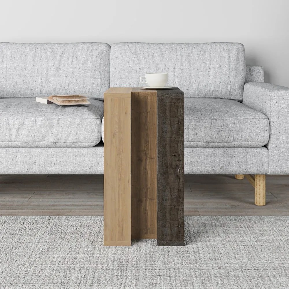 Măsuță auxiliară cu aspect de lemn de stejar 40x30 cm Macha – Marckeric