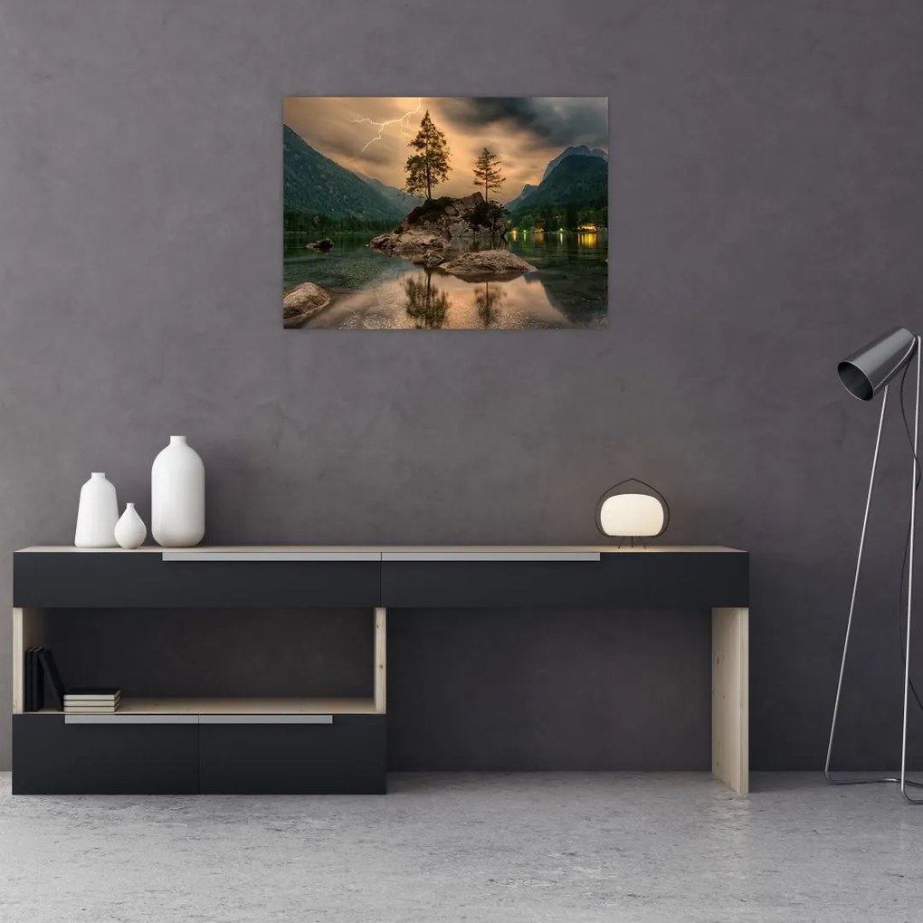 Tablou pe sticlă frumos cu peisaj (70x50 cm)