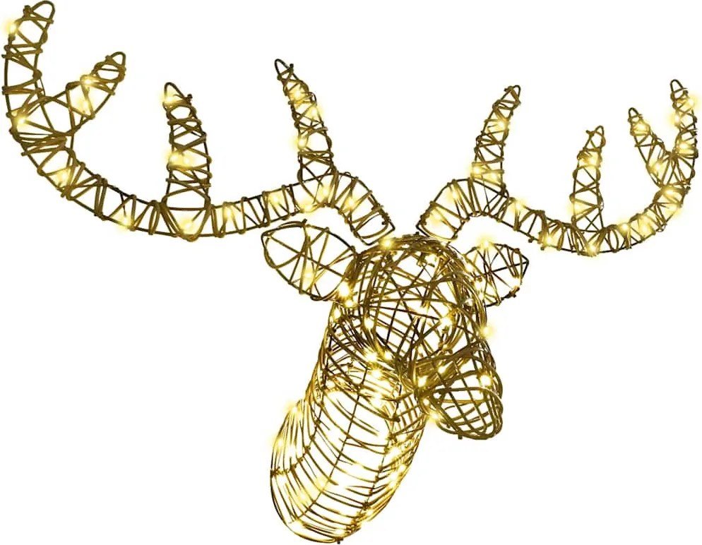 vidaXL Sanie cu ren cu 140 LED Alb cald 68 x 36,5 x 62,5 cm Ratan