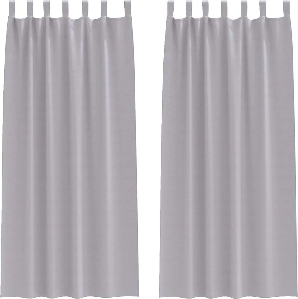 vidaXL Perdele Opaque cu Inel 2 pcs Gri Metalic 245 x 140 cm Poliester