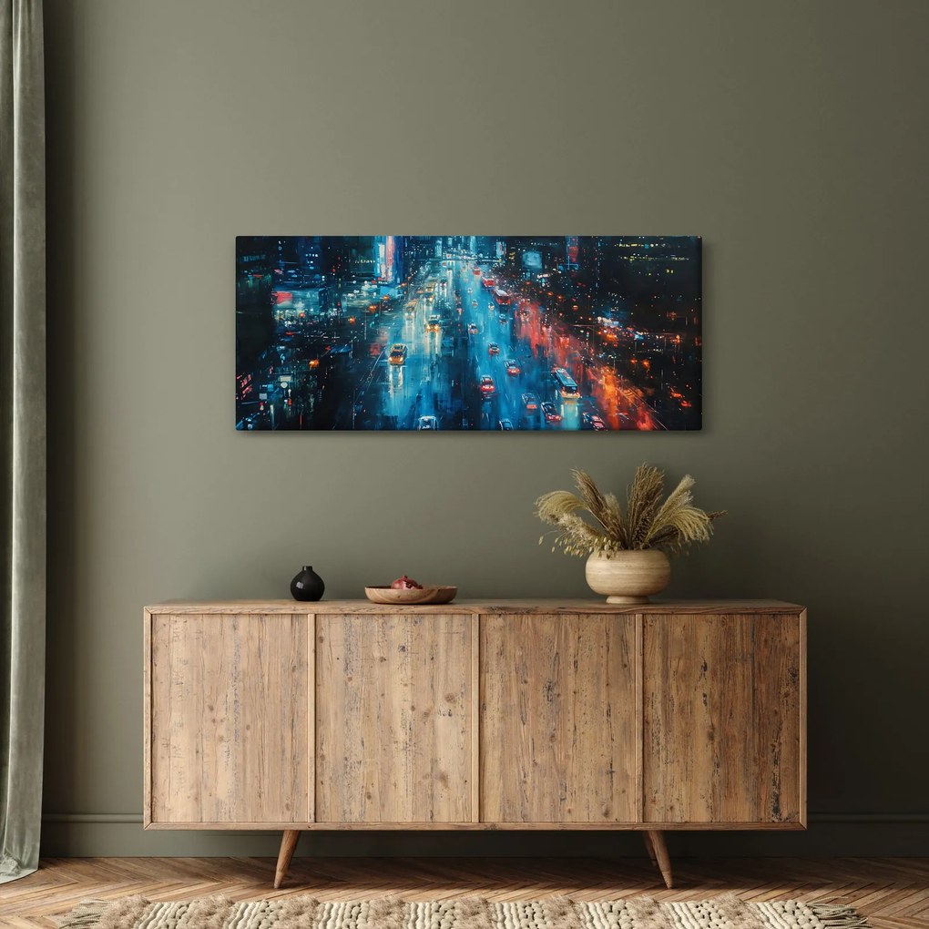 Tablou - Oraș mare, pictură în ulei (120x50 cm)