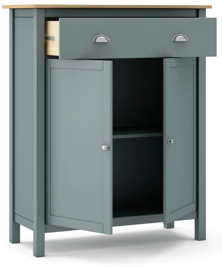 Comodă verde prăfuit din lemn de pin 90x110x40 cm Misti – Marckeric