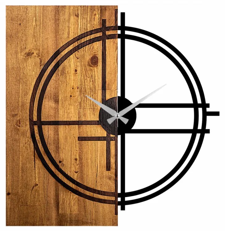 Ceas Decorativ de Perete Wooden Clock 38, Lemn / Metal