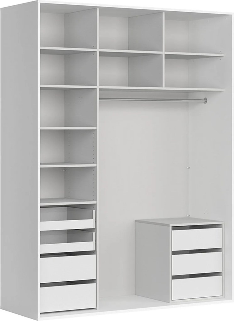 Dressing FLEX, alb, PAL, 180x66x240 cm