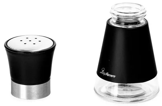 Sărat + pepper shaker Luigi Ferrero Hanna FR-1401B, 90 ml, Ø6.5x11 cm, Oțel inoxidabil, Negru