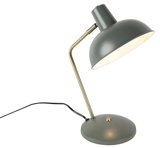 Lampa de masa retro verde cu bronz - Milou