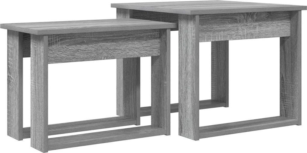 vidaXL Set de măsuțe de cafea 2 pcs Gri Sonoma Lemn compozit