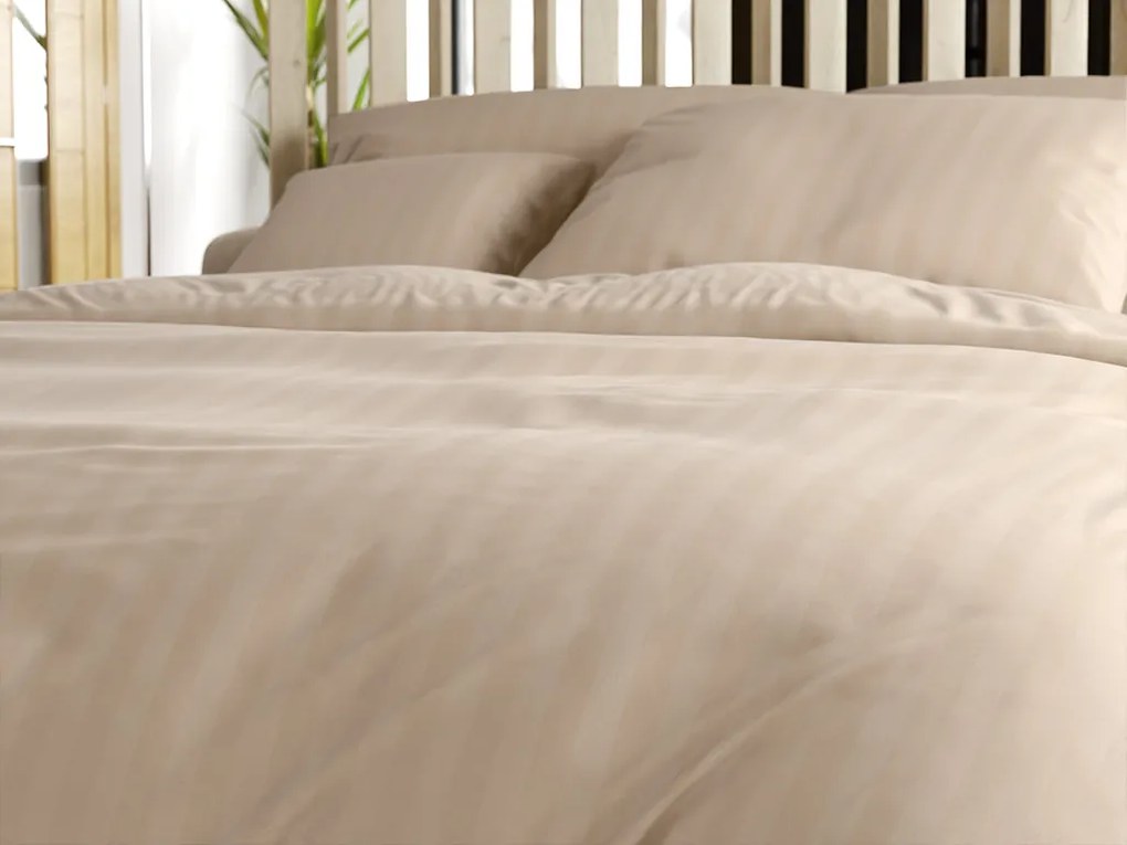 Lenjerie de pat din microfibra JASMINE PURE cappuccino - dungata 1 cm Dimensiune lenjerie de pat: 70 x 90 cm | 140 x 200 cm