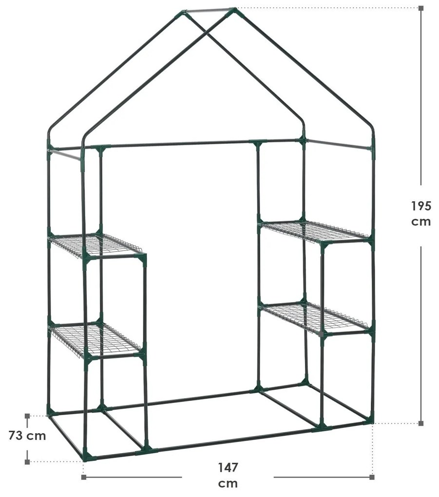 Sera folie 143 x 73 x 195 cm cu capac PVC