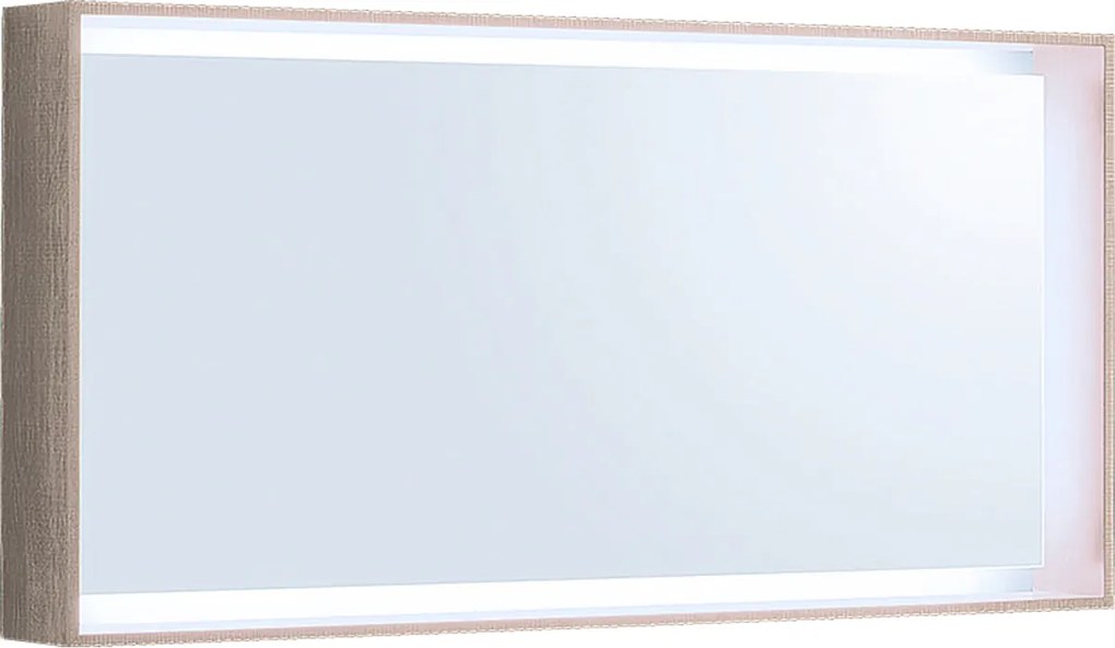 Oglinda cu iluminare Geberit Citterio 118.4x58.4cm, rama stejar bej