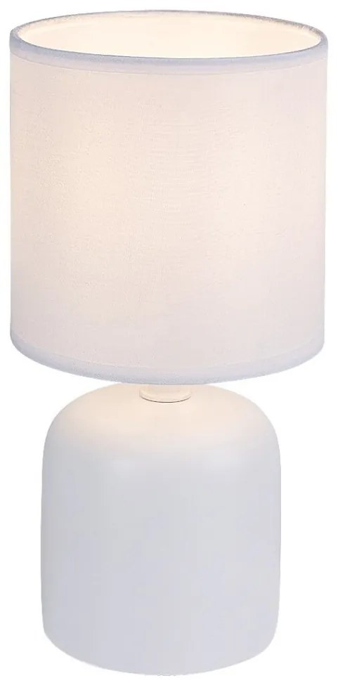 Lampa de masa ceramica si abajur alba Daphni