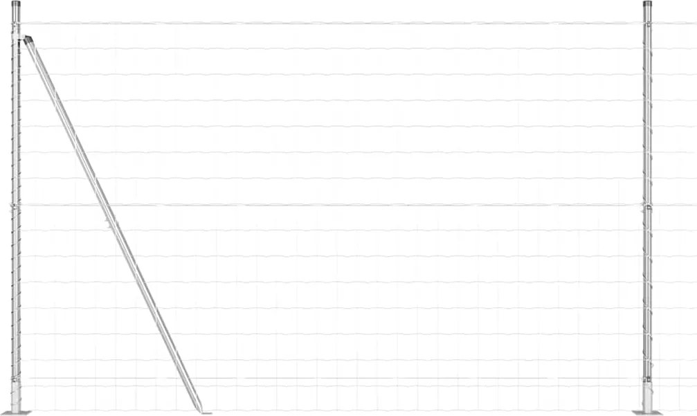 vidaXL Gard cu Stâlp Argintiu 1,5 x 10 m Oțel