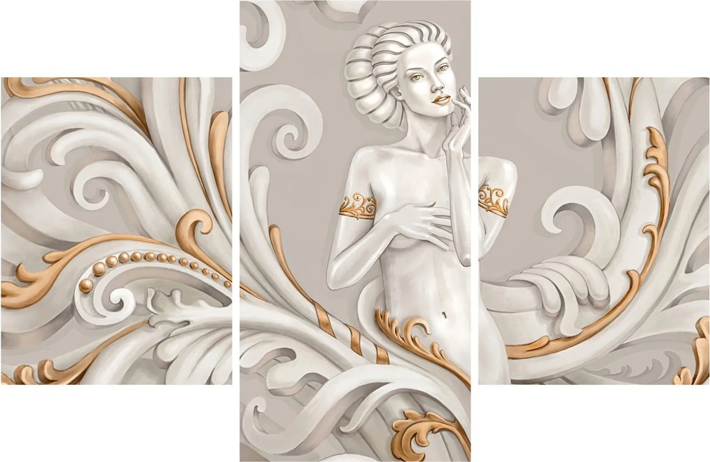 Tablou - Imagine a zeiței într-un fundal ornamental (90x60 cm)