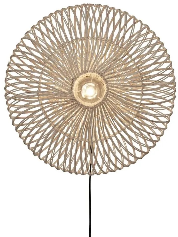 Aplica de perete eco din ratan Zanzibar flat 55cm L, white