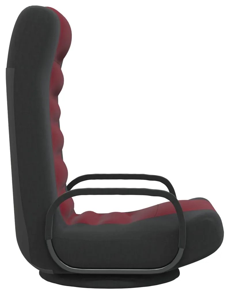 Scaun de podea pivotant, negru si rosu vin, material textil 1, black and wine red