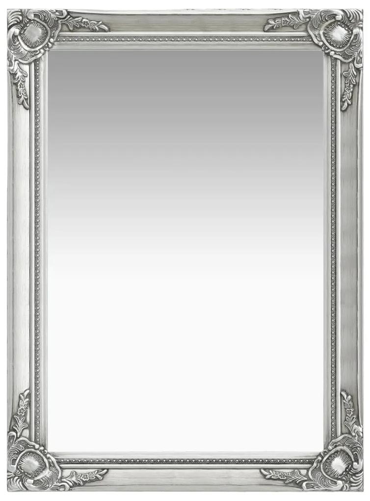 vidaXL Oglindă de perete in stil baroc, argintiu, 60 x 80 cm
