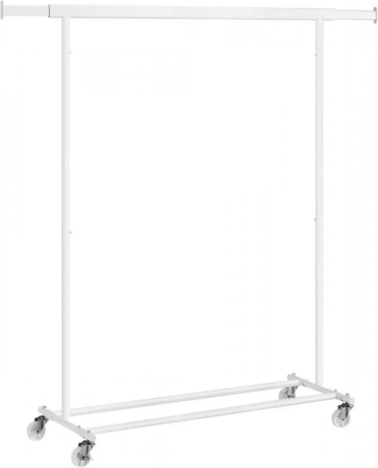 Suport extensibil pentru haine, (92 - 132) x 45,4 x 160 cm, metal, alb, Songmics