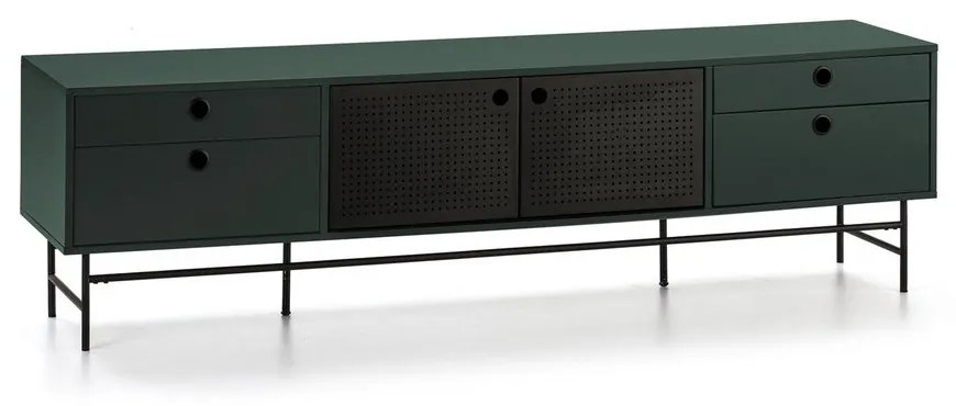 Comodă TV Teulat Punto, negru-verde