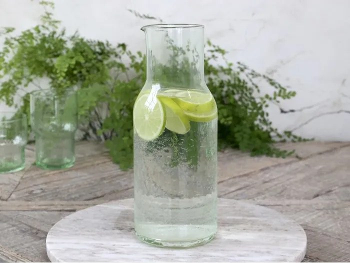 Carafă din sticlă verde antichizat, 9x24 cm, 1500 ml, „Clamart"