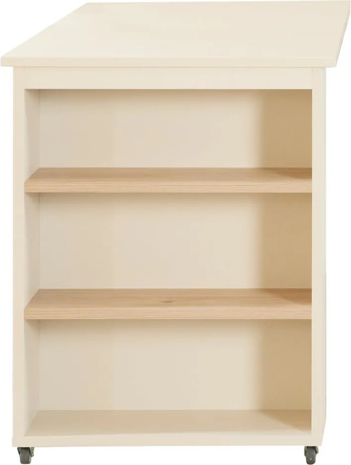 Pat pentru copii bej înalt cu spațiu de depozitare fără somieră 90x200 cm Studio – Roba