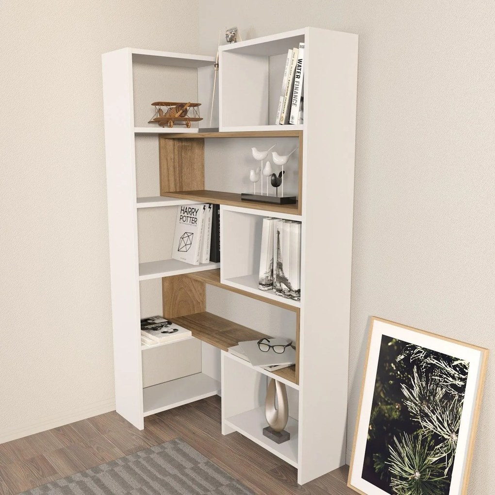 Biblioteca Karayel Colt Stil Rafturi Nenumarate, 163 X 150 X 22 Cm