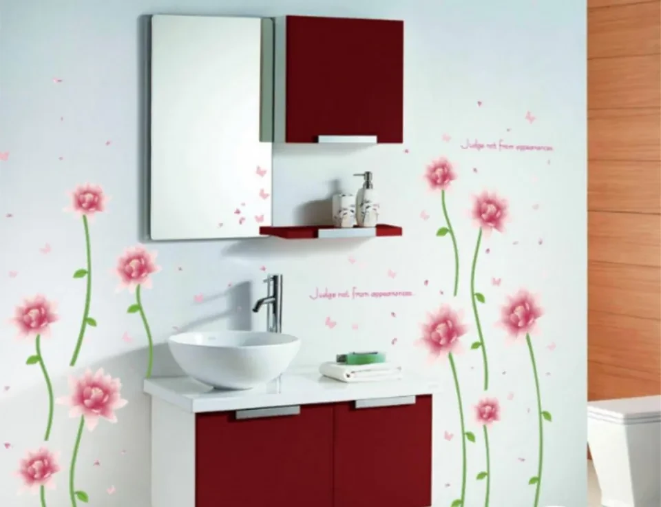 Sticker perete Romantic pink blooming flower 60x90cm