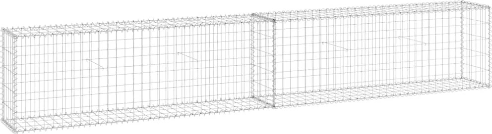 vidaXL Perete gabion cu capace, 300 x 30 x 50 cm, oțel galvanizat