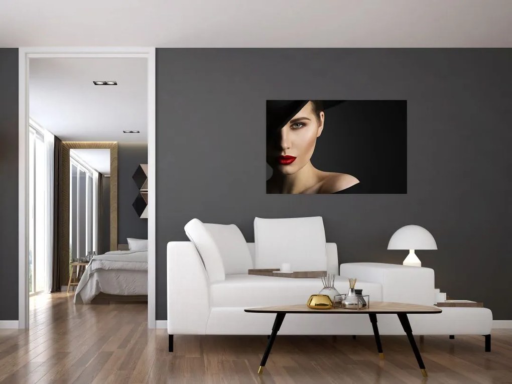 Tablou - Portretul femeii cu pălărie (90x60 cm)