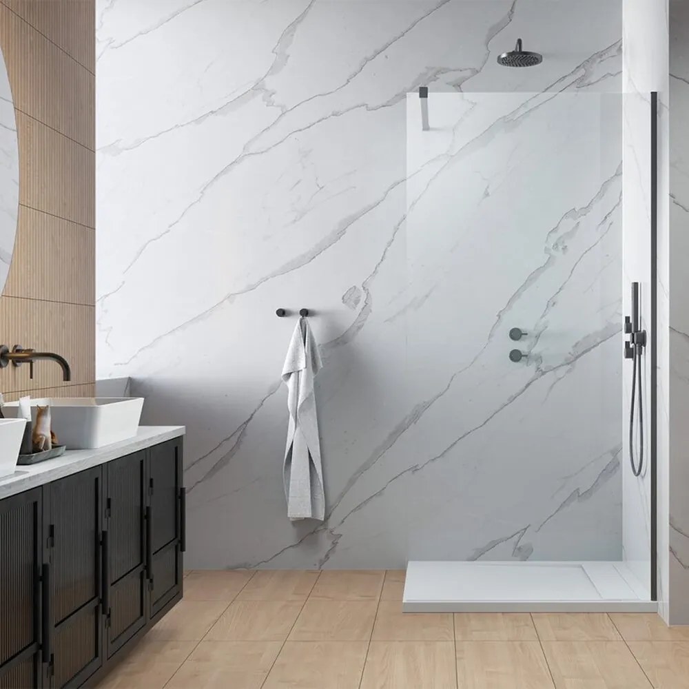 Paravan de dus tip Walk-in Radaway Modo New II GunMetal periat-transparent 150 cm sticla securizata 8 mm