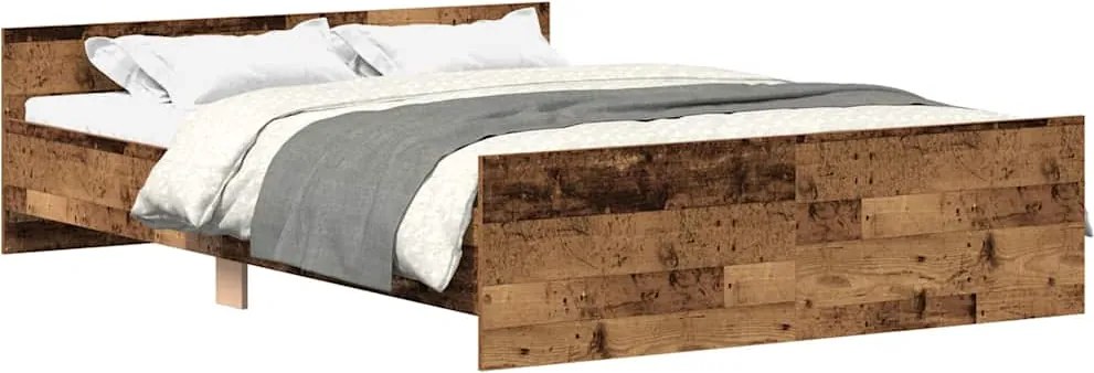 vidaXL Cadru de pat fără saltea Lemn vechi 140x190cm Lemn prelucrat