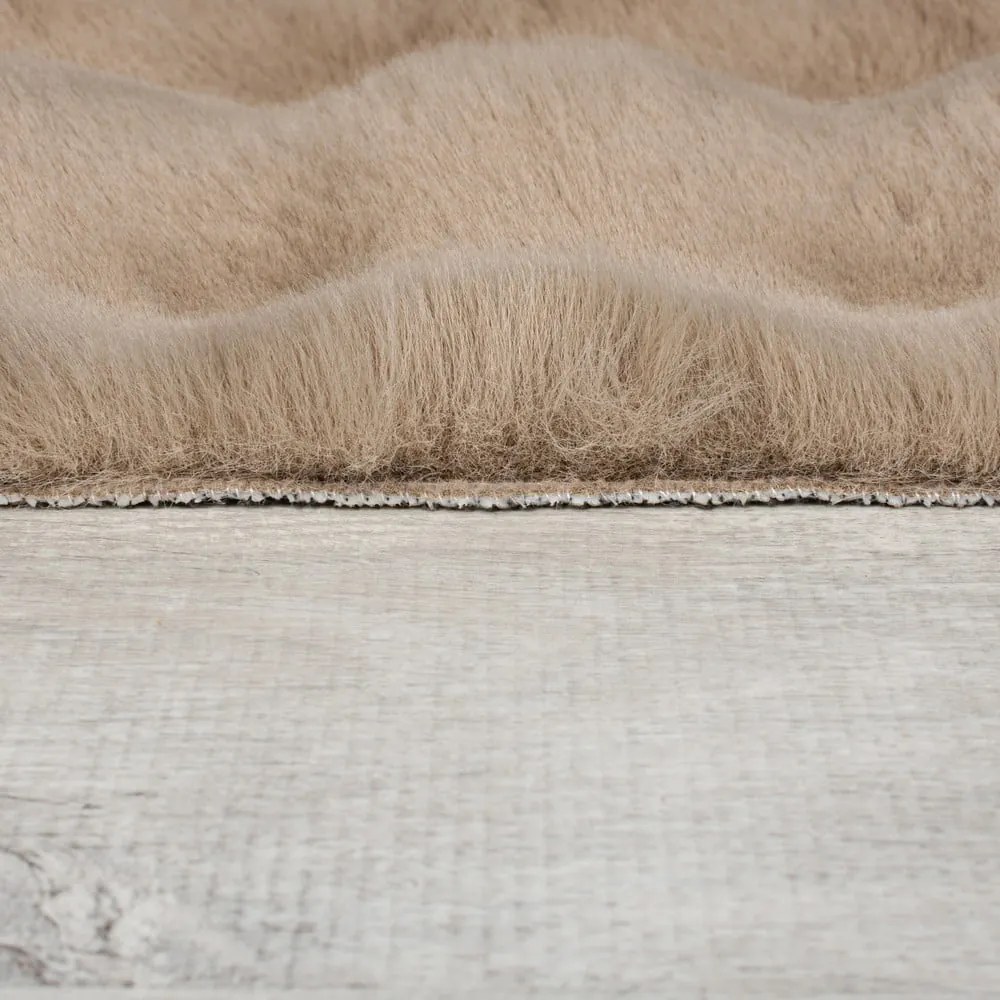 Blană maro sintetică 180x290 cm Waffle Faux Fur – Flair Rugs