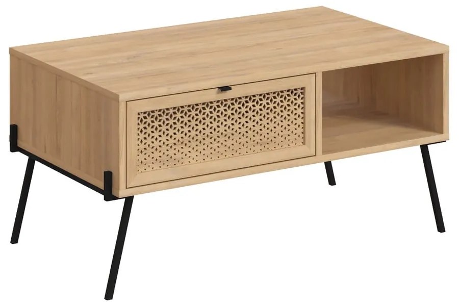 Măsuță de cafea în culoare naturală cu aspect de lemn de stejar 60x100 cm Ecrin – Marckeric