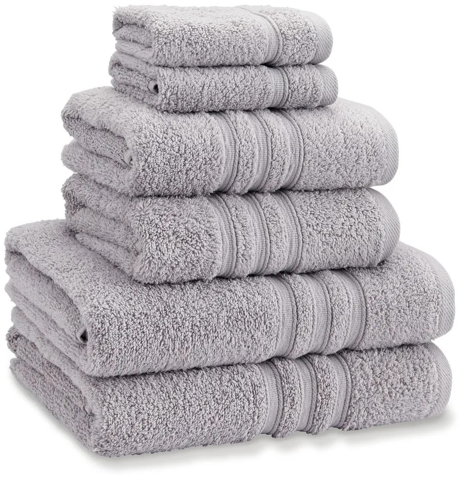 Prosoape de baie gri-deschis 6 buc. din bumbac din frotir Zero Twist – Catherine Lansfield