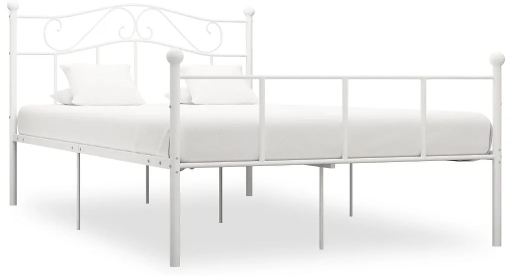 Cadru de pat, alb, 160 x 200 cm, metal