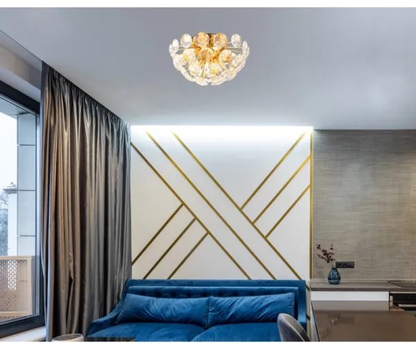 Plafonieră Globo 16047D VIRINA 10xG9/7W/230V auriu d. 39 cm